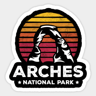 Retro Arches National Park Delicate Arch Utah Gift Sticker
